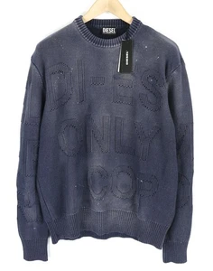 DIESEL K-Northern Men Jumper S Pullover Washed Effect Knitted Blue RRP€275 * - Picture 1 of 10