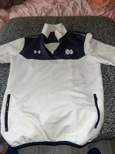 Notre Dame Under Armour Protect This House Polo 1/4 Zip Up 2 Pocket Team Issue - Picture 1 of 4