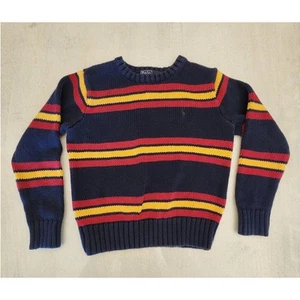 Polo by Ralph Lauren Boys SZ 5 Striped Preppy Cotton Sweater 90's - Picture 1 of 5