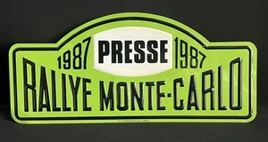 MONTE CARLO RALLYE MÓNACO PLACA DE RALLY VINTAGE LANCIA DELTA GROUPE 4 1987 SIGNO - Imagen 1 de 8