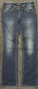 Silver Jeans Damen 30Wx35L Suki Mid Slim Boot Stretch Heavy Stitch Blau Dunkel - Bild 1 von 3