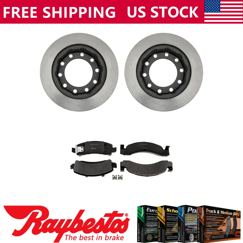 Rear Kit Brake Rotors + Metallic Pads & Hardware For 1979-1996 Chevrolet P30 - Image 1 of 4