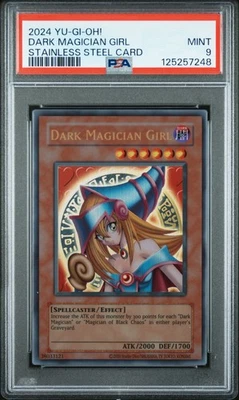 2024 Yu-Gi-Oh! Dark Magician Girl Stainless Steel PSA 9 MINT - Image 1 of 2