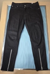 ASOS Black Skinny Jeans with Ankle Zippers Men’s W30 L30 Cotton Stretch - Picture 1 of 6