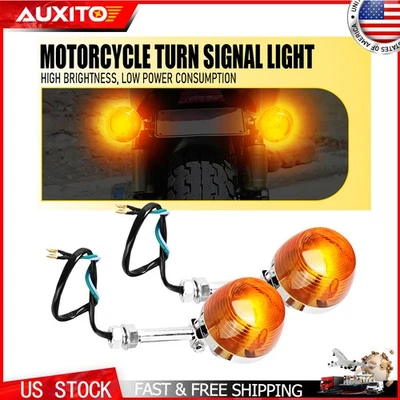 2*Indicador de señal de giro LED para motocicleta intermitente luces ámbar Univer impermeable P Foto 1 de 4