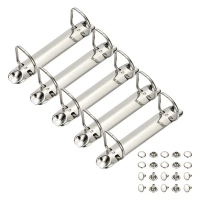 B7 2 Hole Ring Binder Mechanisms, 5 Set 0.98" D Ring Binder Planner, 20mm Silver - Image 1 of 4