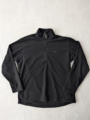 Patagonia Capilene Fleece Pullover Mens Large Black Quarter Zip Ring Pull Warm - Image 1 of 4