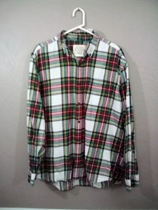 St Johns Bay Shirt Mens Sz XL Flannel Multicolor Plaid Long Sleeve Cotton SOFT - Picture 1 of 5