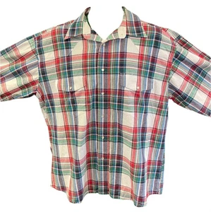 Wrangler Western Plaid L/S Shirt Green/Blue/Red Plaid 100% Cotton Men's 2X-Large - Picture 1 of 7