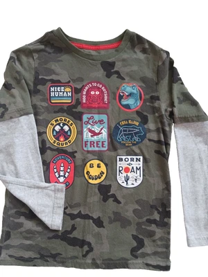 Garanimals kids size 10 boys camo wear long sleeve dinosaur hunting green tshirt - Image 1 of 4