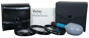 Vivitar 49mm +1 +2 +4 Close Up Lens Set Blower Brush - Picture 1 of 9