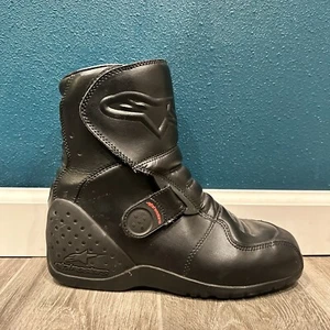 Alpinestars Black LEATHER Motorcycle Road Boots MEN 7.5 WOMEN 9 - Picture 1 of 11