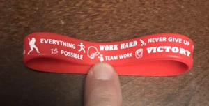 1/2” Red & White Softball Silicone bracelet - Picture 1 of 3