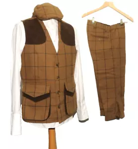GREAT RIVERSIDE OUTDOOR BROWN THREE PIECE FIELD SHOOTING SUIT MEDIUM W32'' - Picture 1 of 15