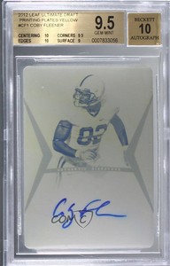 2012 Ultimate Leaf Draft 1/1 Coby Fleener BGS 9.5 GEM MINT Rookie Auto RC 0s3
