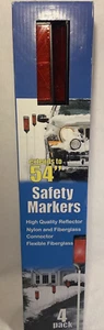 4 Pk 54" Snow Markers 2 Sided Reflectors Driveway safety Fiberglass/nylon - Picture 1 of 6