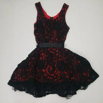 Rue 21 Lace Dress Young Women Child Size Medium Lined School Core Red/Black - Image 1 of 4