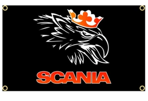 Scania Logo Truck LKW Racing Banner 90 cm Fahne Flagge schwarz - Bild 1 von 1