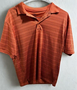 PGA Tour Polo Herren Größe Large orange gestreift Golf Kurzarm Athleisure Sport - Bild 1 von 6