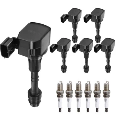 6 Pack UF349 Coils & Plugs for Nissan Maxima Altima 2001-2008 3.5L - Image 1 of 4