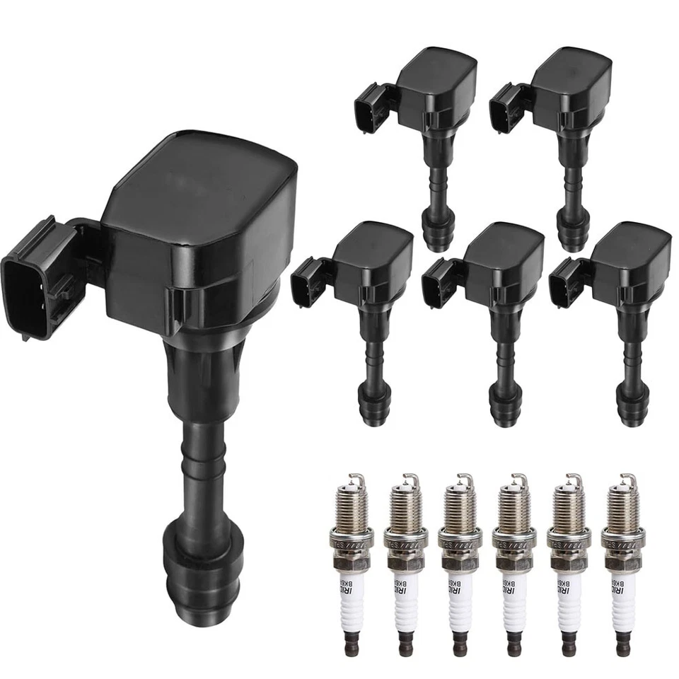 Fits 2005-2008 Nissan Frontier 4.0L V6 6X Ignition Coils & Spark plugs UF349 Foto 1 de 4