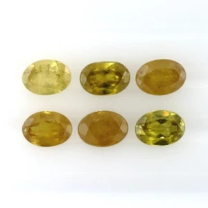 SPHENE GOLD COLOR 7 x 5 MM OVAL CUT SOLD PER STONE CALIBRATED CLOUDY F-4964 - Picture 1 of 1