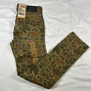 Levi's 510 Skinny Fit Boy's Pants Size 16 Regular 28 x 28 Olive Cloud Camo - Picture 1 of 13
