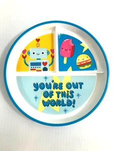Vintage Robot " You're Out Of This World " Plastic divided Baby Toddler Plate  - Picture 1 of 9