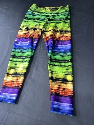 Pantalón atlético de yoga alt unica talla mediana a rayas cebra tiedye arco iris S/m Foto 1 de 4