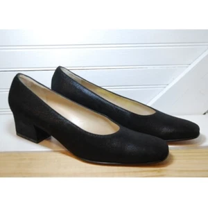 Decolte tacco nero Salvatore Ferragamo nuove senza etichette vintage taglia 8 AAAA emblema stretto - Foto 1 di 10