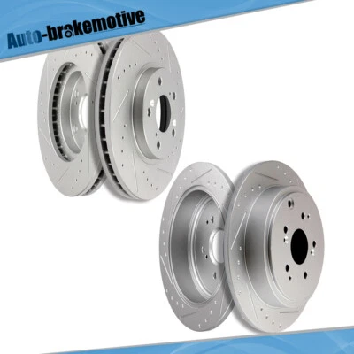 FRONT REAR DRILLED & SLOTTED BRAKE ROTORS FITS 01-06 ACURA MDX 03-08 HONDA PILOT - Image 1 of 4