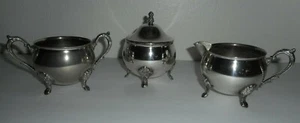 Set da tè vintage Leonard Silverplate 3 pezzi placcato argento macchina caffè zucchero - Foto 1 di 6
