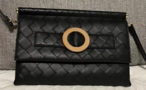 Gesteppte Umhängetasche schwarz Schultertasche Clutch Tasche Gold Hardware Steve Madden - Bild 1 von 6