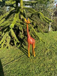 African Carved Wooden Giraffe (3ft)