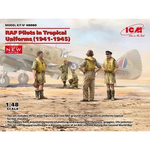 Pilotos de la RAF en uniformes tropicales (1941-1945) 1:48 ICM 48080 - Kit de figuras de plástico - Imagen 1 de 20