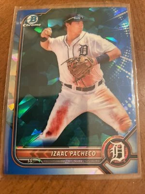 2022 BOWMAN CHROME SAPPHIRE IZAAC PACHECO BCP 106 DETROIT TIGERS - Image 1 of 2
