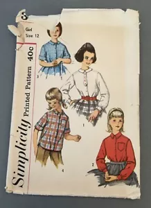 Vintage Simplicity Sewing Pattern 3613 Childs Shirt with Collar - Cut/Complete - Picture 1 of 3