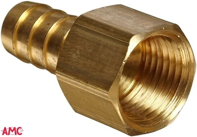 1/4" Barb x 1/4 NPT FEMALE Brass Hose Fitting Adapter 57002-0404 Anderson Metals - Image 1 of 4