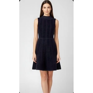 Eliza J neu mit Etikett Damen ärmelloses Fit&Flare Kleid mit Stehkragen in Marineblau - Größe Large - Bild 1 von 11