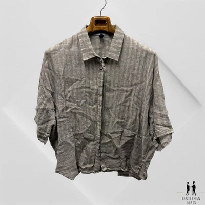 Vestido para matar Top Mujer Gris Talla Única Lagenlook Túnica Boho Algodón Abotonado Foto 1 de 4