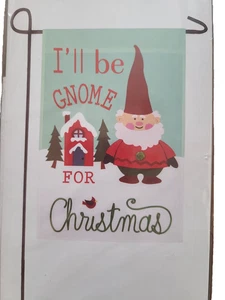 NEU I'll be Wichtel zu Weihnachten 12x18 bestickt Gartenfahne feiern - Bild 1 von 3
