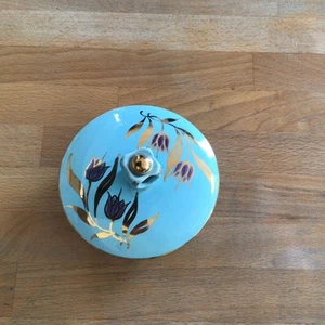 Kleine Schmuckdose vintage Hand Painted Gouda Holland Flora - Bild 1 von 4