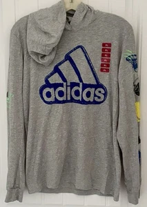 Adidas Youth XL 18/20 Felpa con cappuccio grigia nuova con etichetta (E968) - Foto 1 di 1