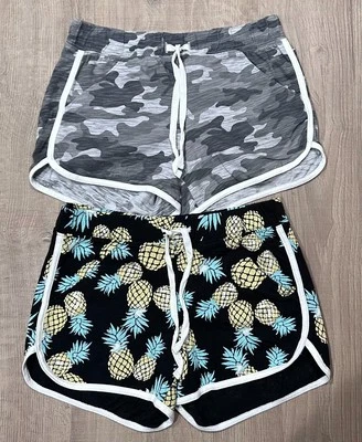Lote de 2 Pantalones Cortos Justice Girls Dolphin - Piña y Gris Camuflaje - Talla 12 Foto 1 de 4