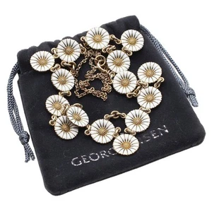 Georg Jensen Daisy White Flower Chain Sterling Silver Necklace Pendant *Adm9584 - Picture 1 of 9