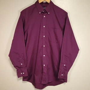 Izod Herren 15-15,5/32-33 lila Stretch Langarm Hemd - Bild 1 von 11