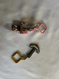 Minecraft Keychains - Pickaxe And Zombie Pigman - Picture 1 of 2
