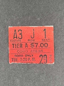 10-29-1974 Minnesota Fighting Saints @ Michigan Stags WHL Hockey Ticket - Imagen 1 de 2