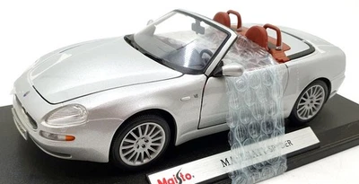 Maisto 1/18 Scale Diecast 31667 - Maserati Spyder - Silver - Image 1 of 4