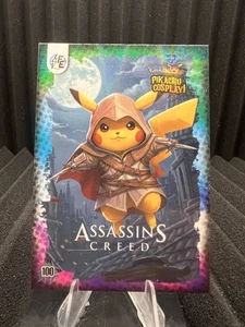 Assassins Creed (Pikachu) #100 - Galaxy Holo - Electric Pikachu Cosplay Pokemon - Picture 1 of 2